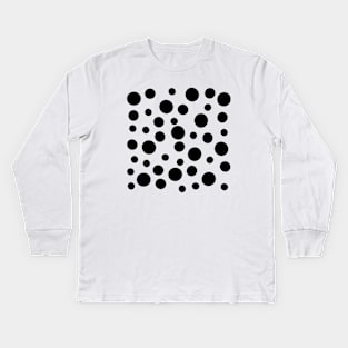 Black Polka Dots Kids Long Sleeve T-Shirt